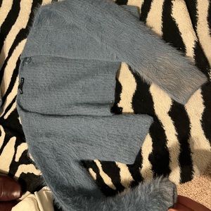 Cropped furry sweater